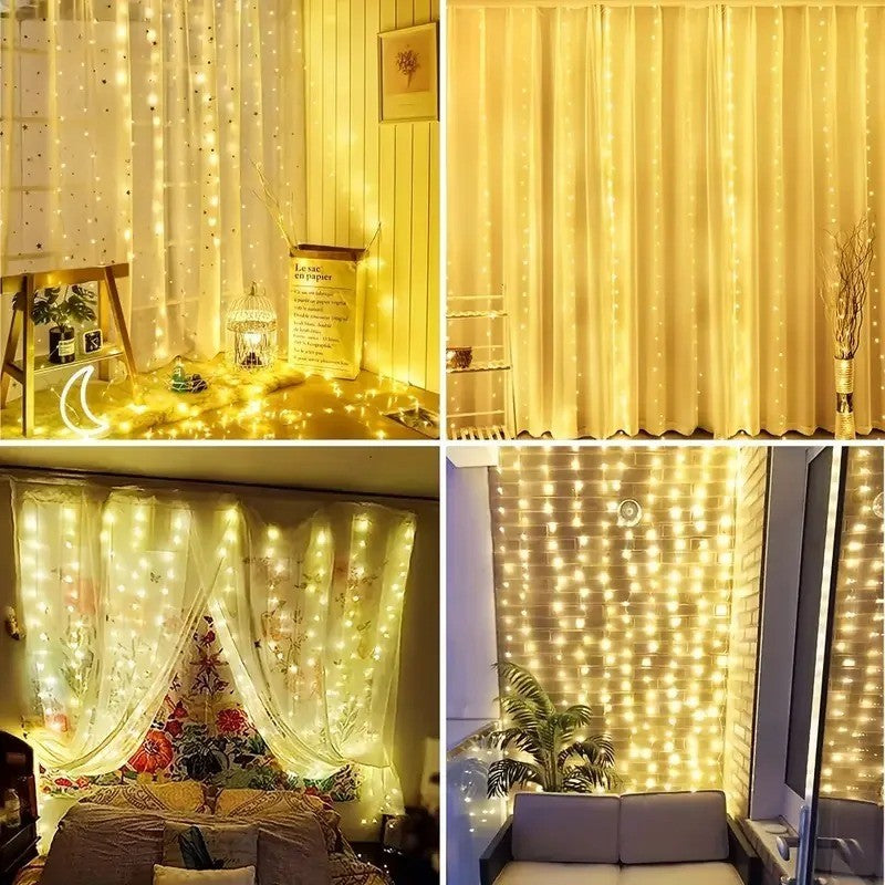 Cortina De Luz LED Decorativa Com Controle Remoto