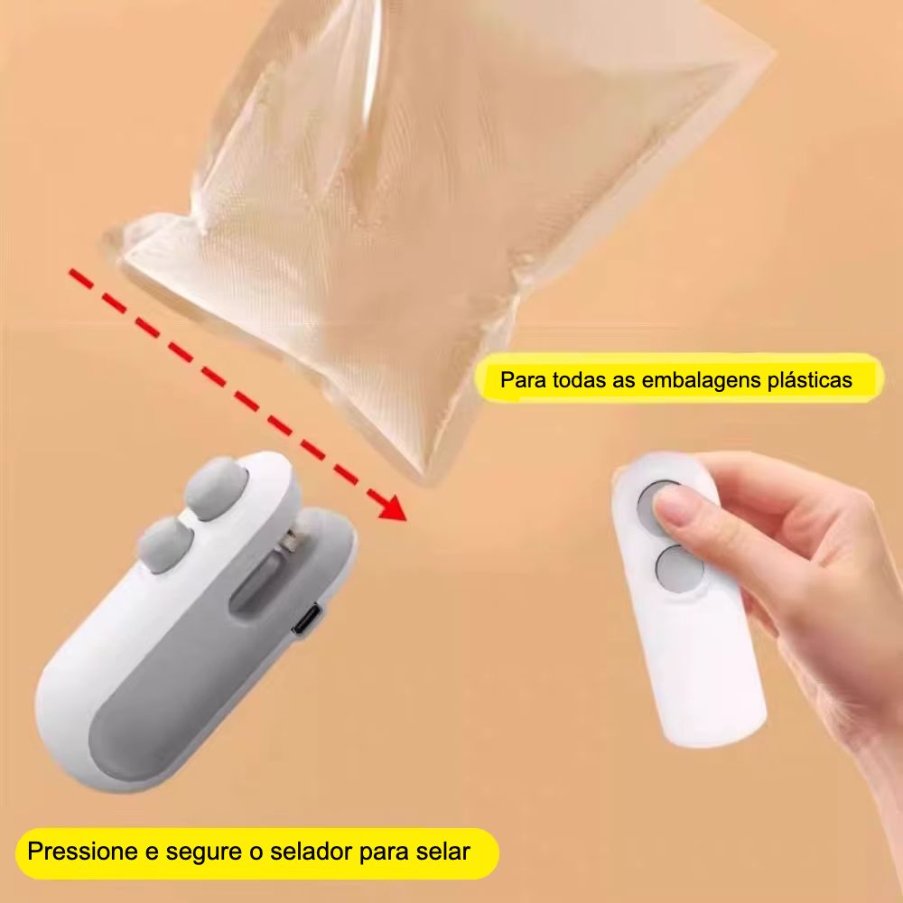 Mini Seladora Térmica Portátil Recarregável