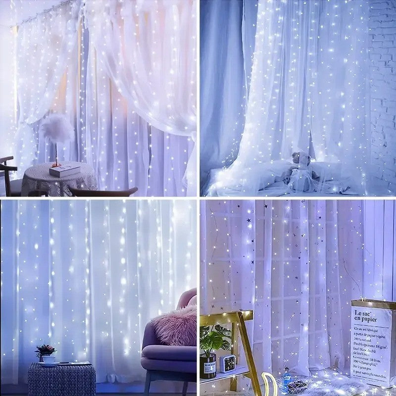 Cortina De Luz LED Decorativa Com Controle Remoto
