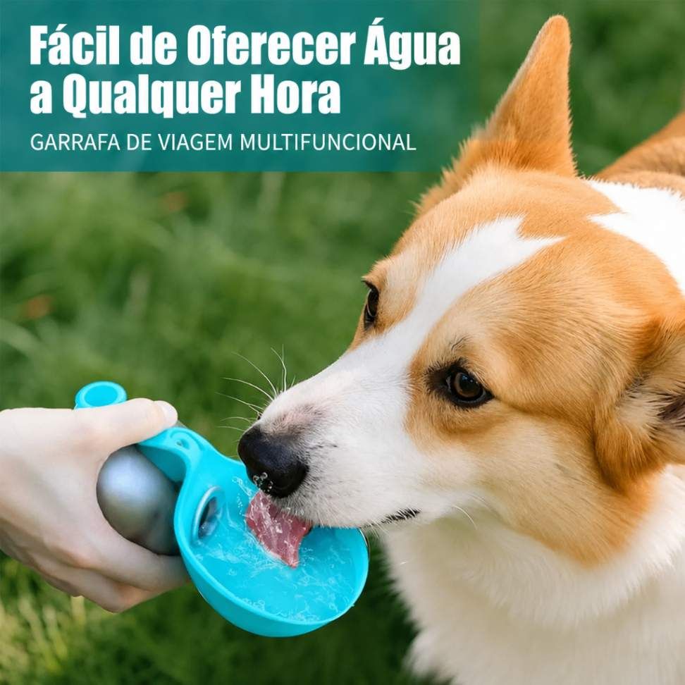 Garrafa de Água 2 em 1 para Cães.