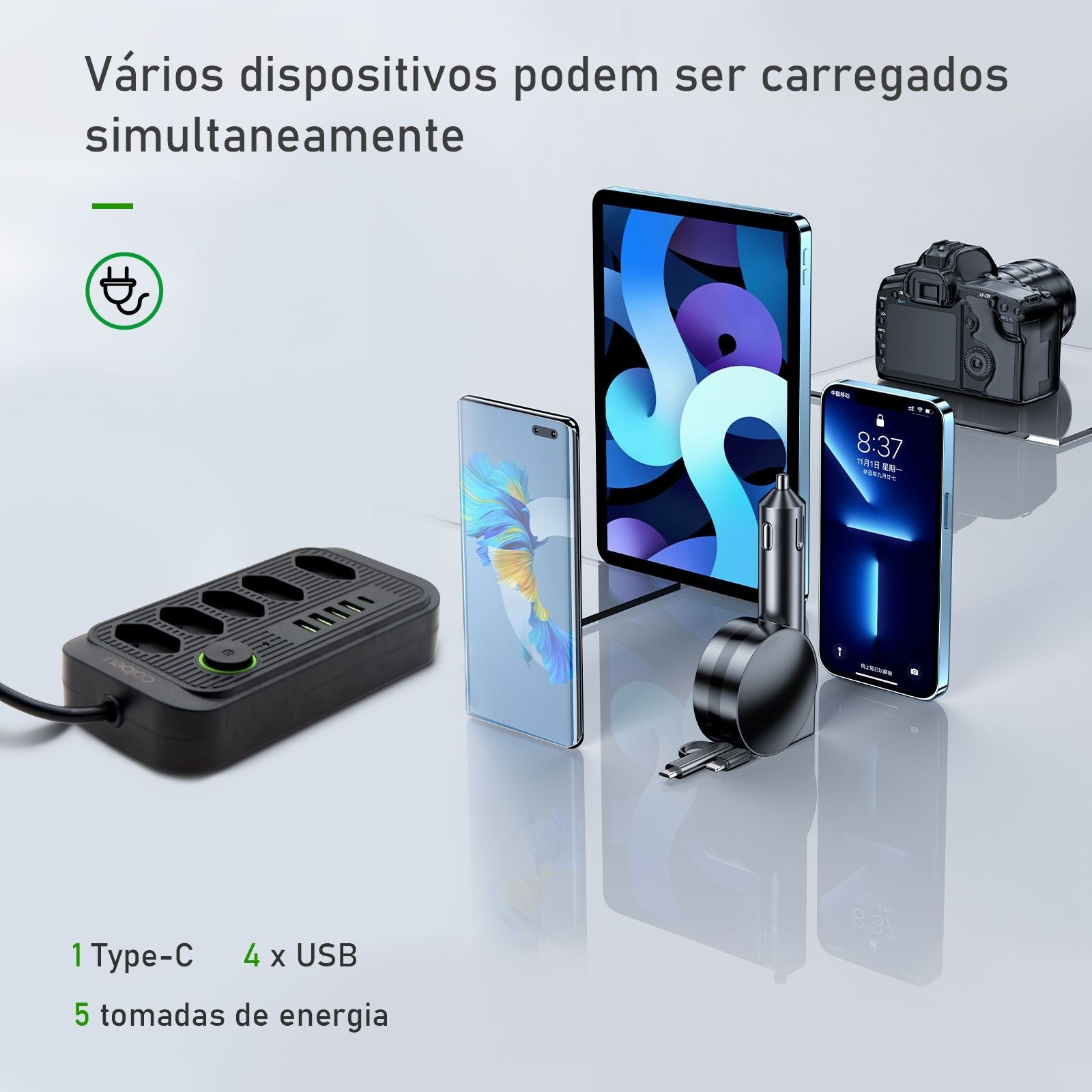 Extensão Elétrica Com Interruptor E Proteção