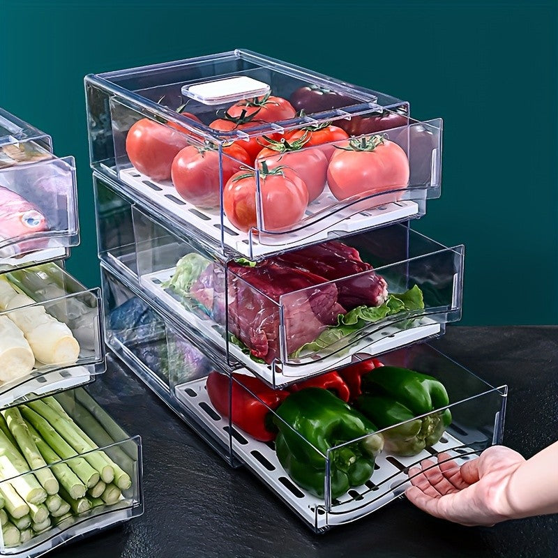 Organizador De Geladeira Com Gavetas Transparentes