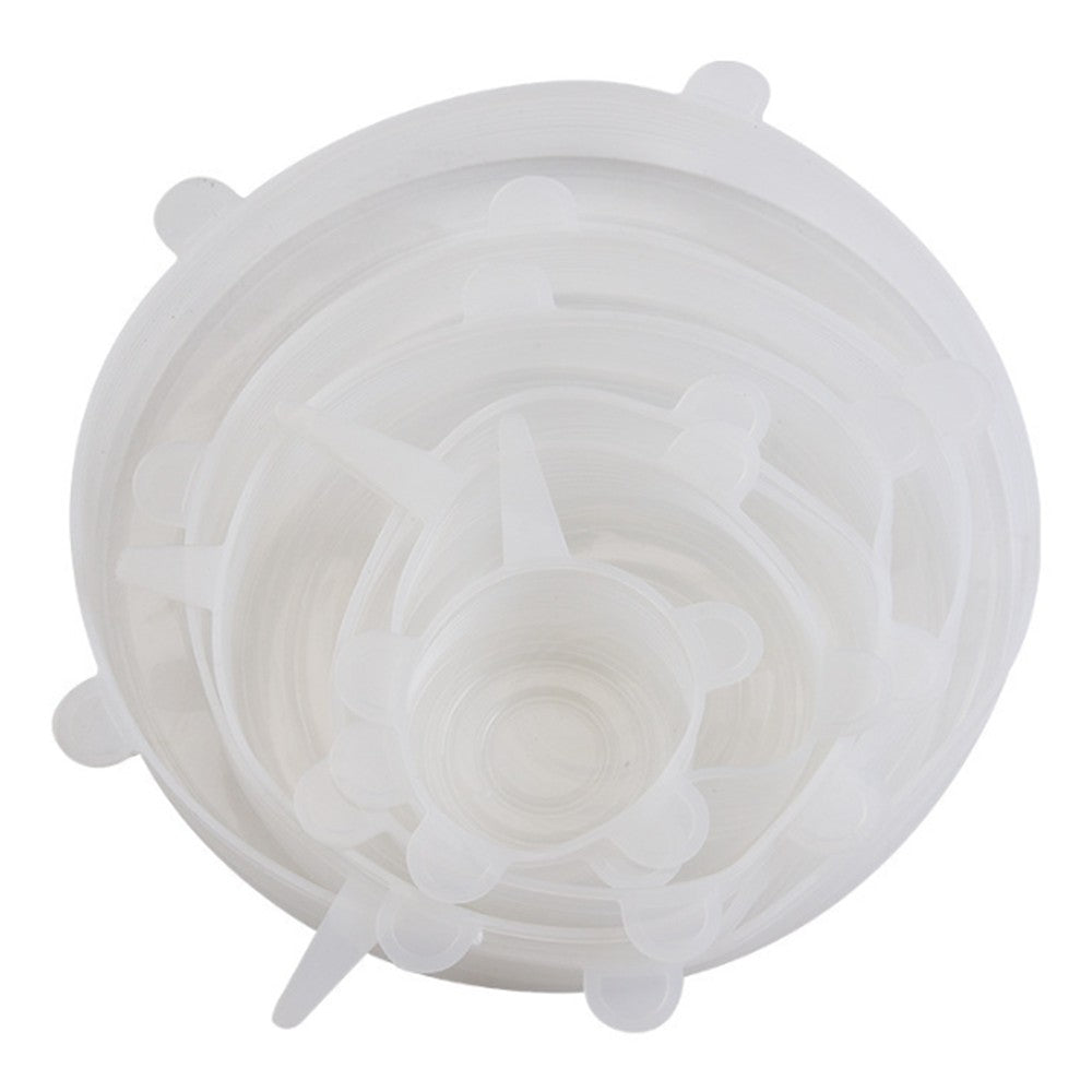 Tampa De Silicone Reutilizável Para Alimentos Kit Com 6 Peças