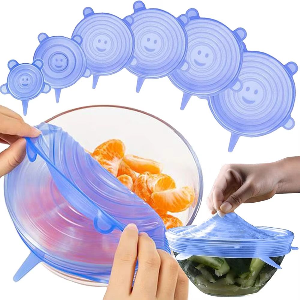 Tampa De Silicone Reutilizável Para Alimentos Kit Com 6 Peças