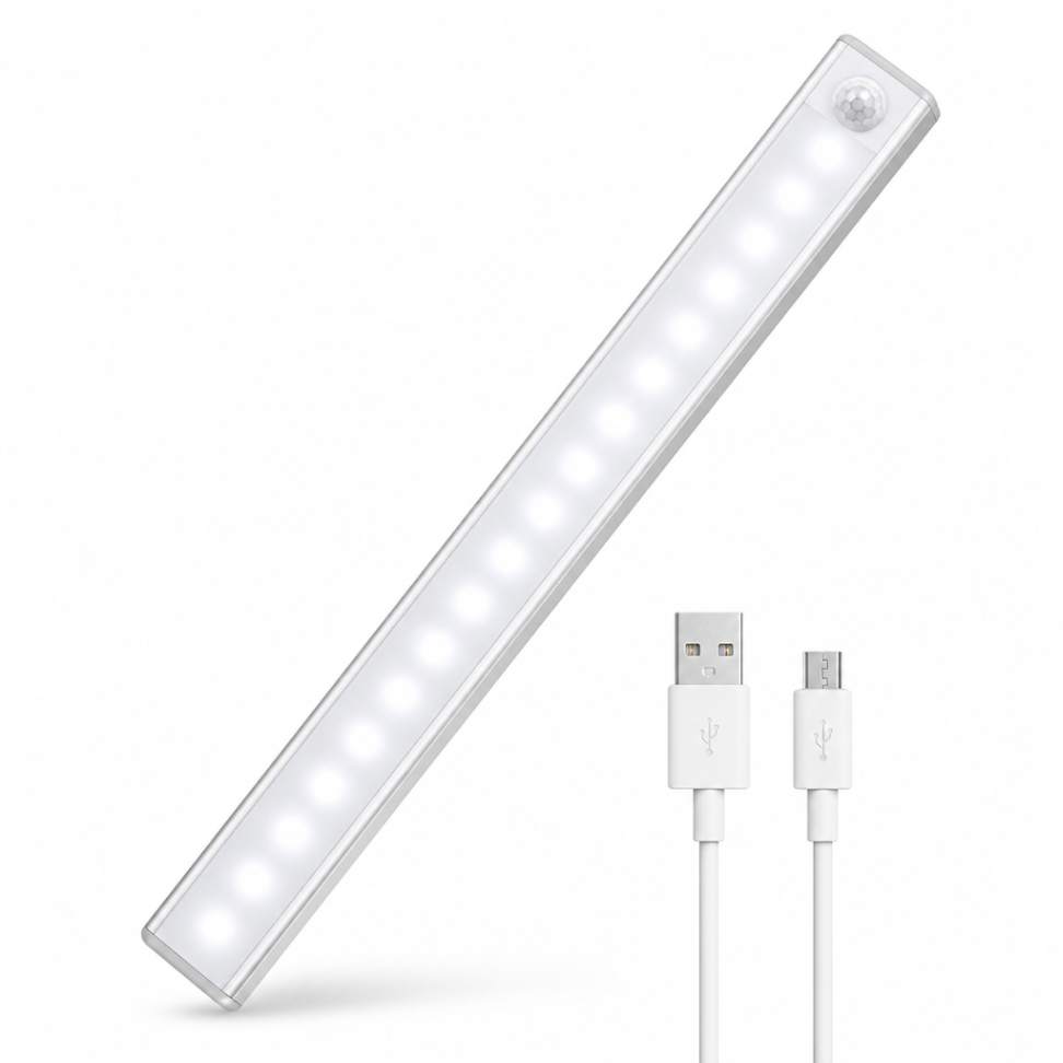 Luz LED Com Sensor De Movimento Recarregável