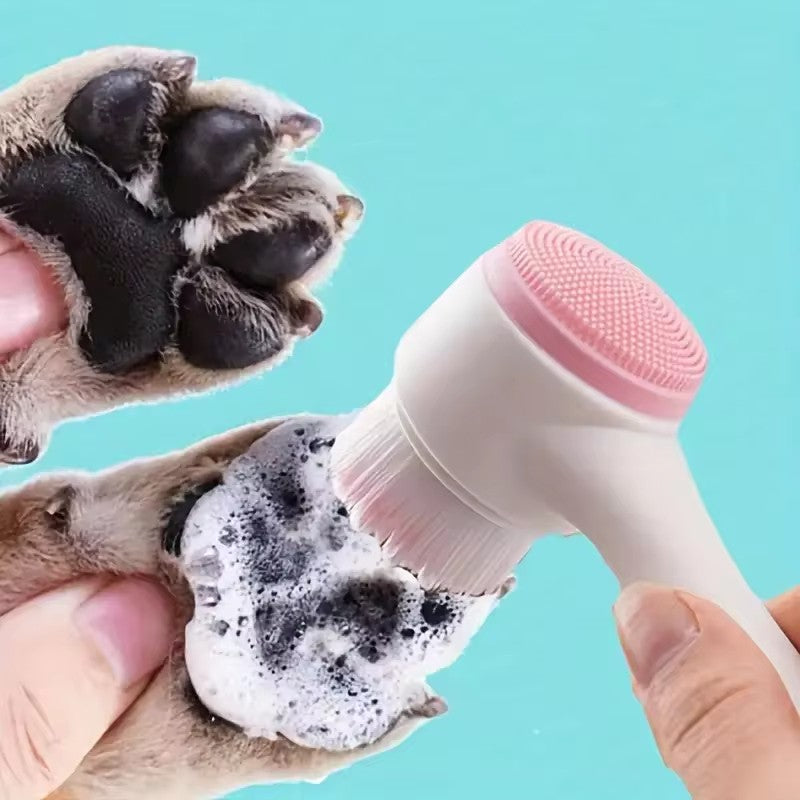 Limpador de patas de animais de estimação de silicone e escova de massagem