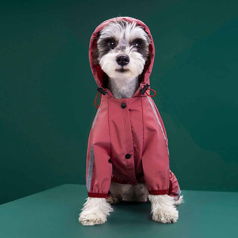 Capa de Chuva Impermeável e Refletiva para Cães