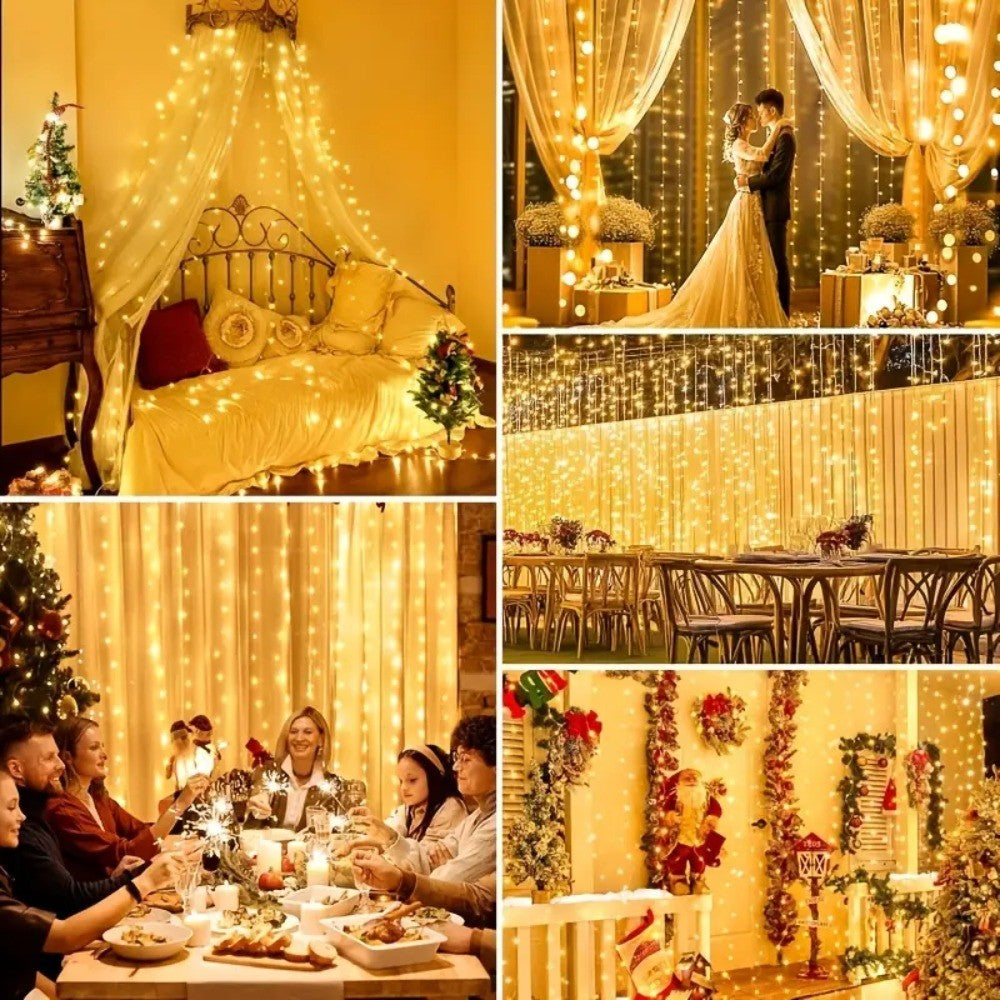 Cortina De Luz LED Decorativa Com Controle Remoto