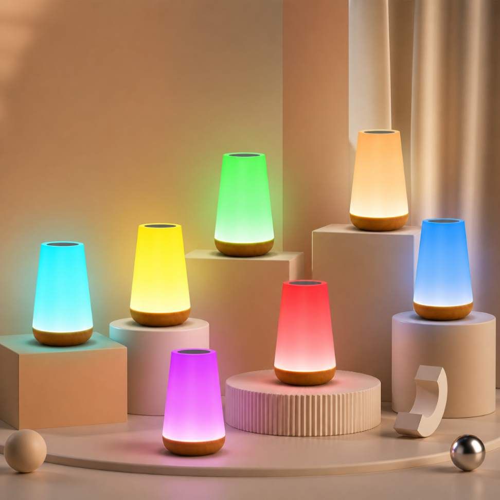 Luminária LED Touch RGB Com Controle Remoto
