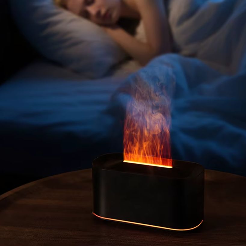 Umidificador Difusor De Aromas Com Efeito Chama LED