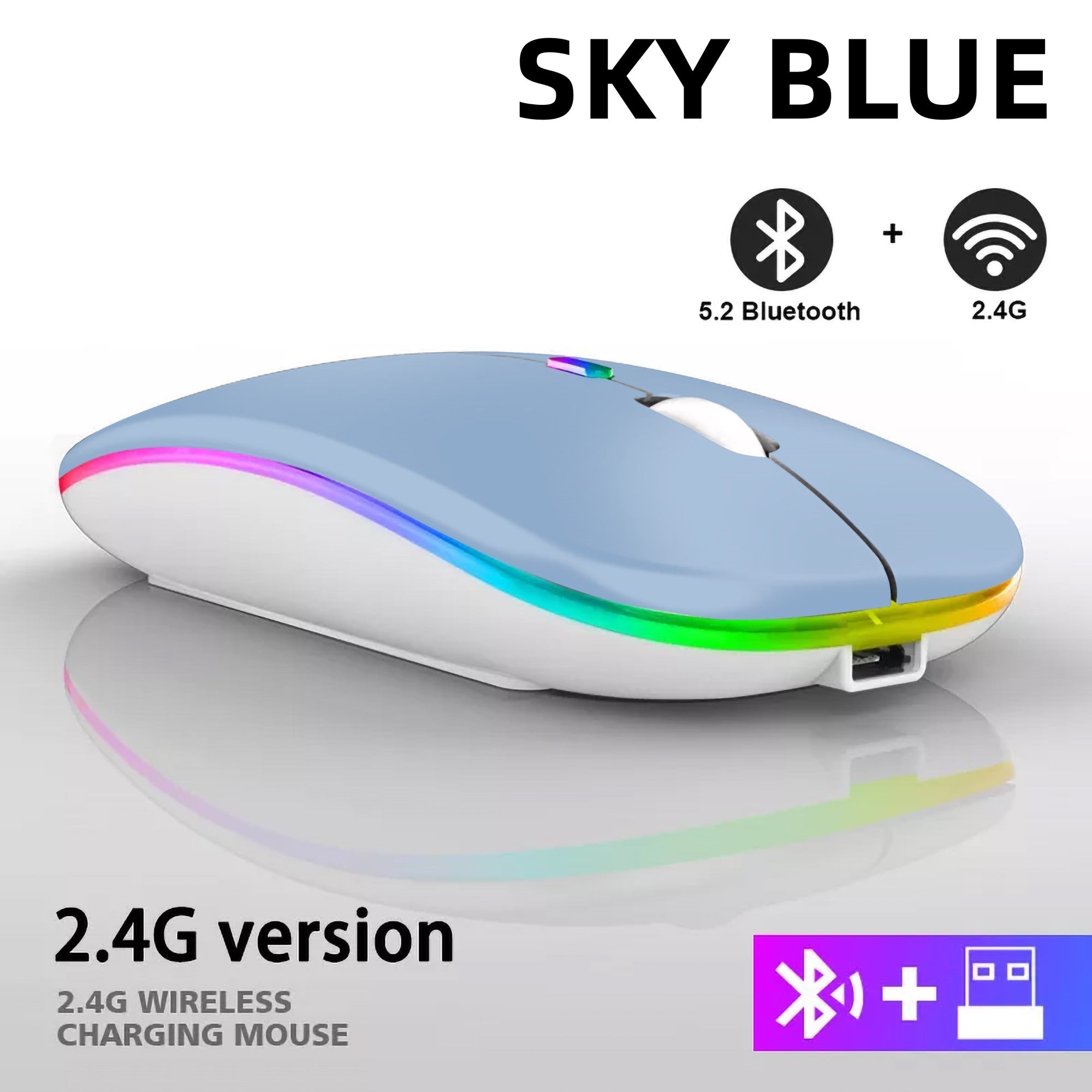 Mouse Sem Fio Bluetooth Recarregável Slim