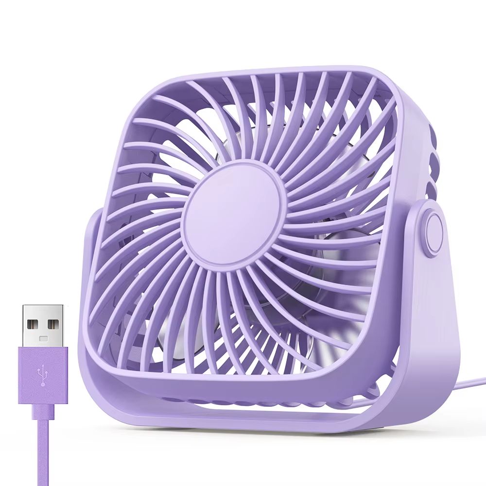 Mini Ventilador USB De Mesa Com 3 Velocidades
