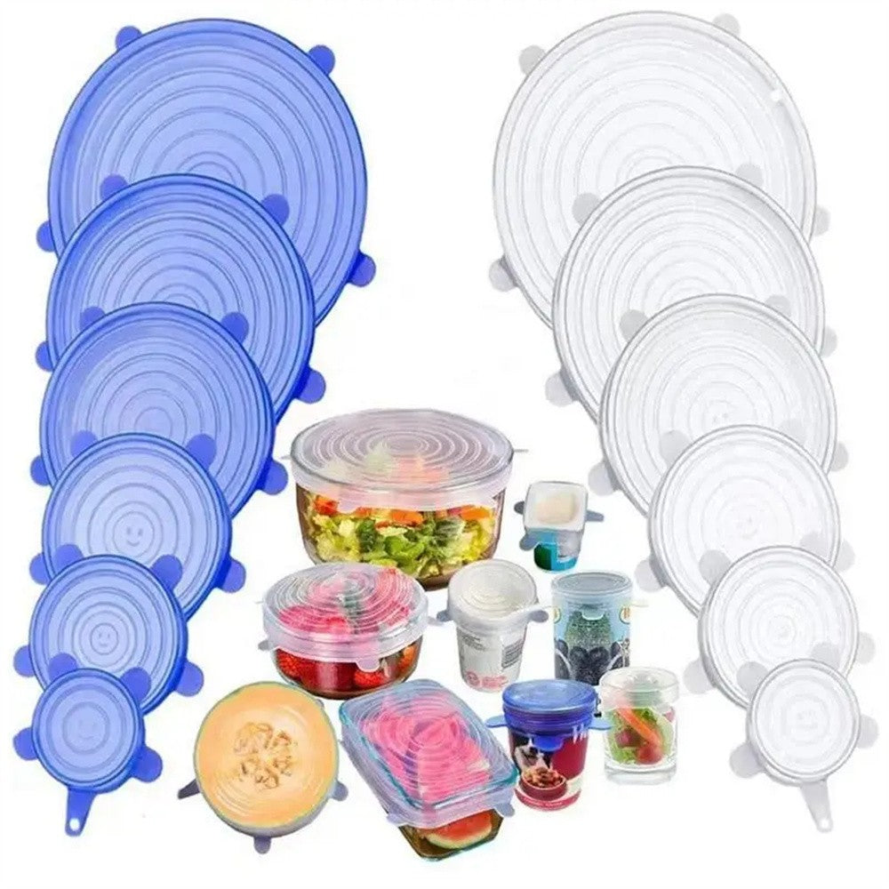 Tampa De Silicone Reutilizável Para Alimentos Kit Com 6 Peças