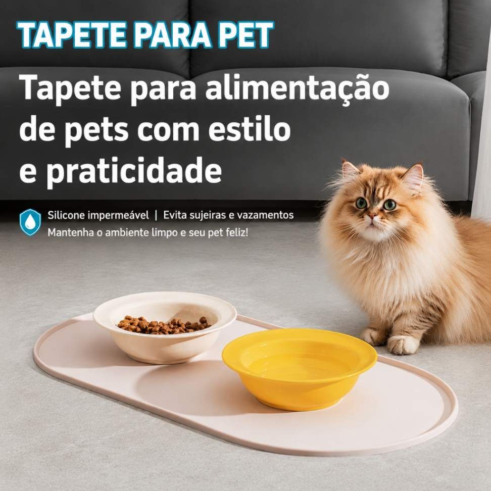 Tapete Impermeável para Ração e Água