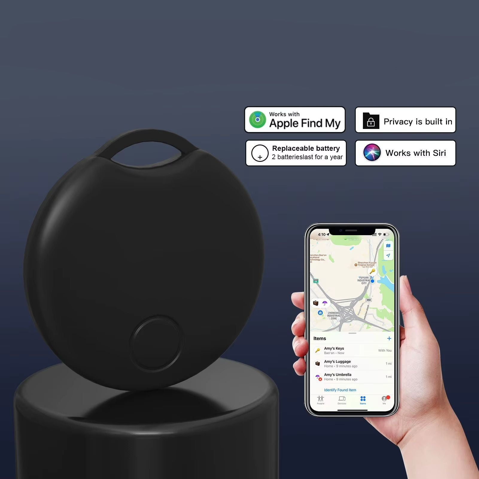 Localizador Inteligente Bluetooth Compatível com iOS (Find My)