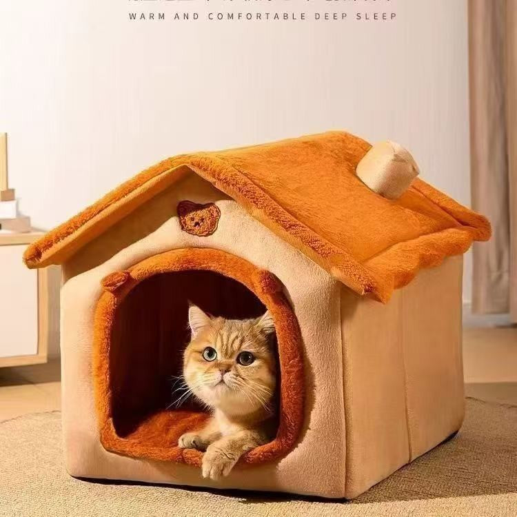Cama Casinha Premium para Cães e Gatos – Super Macia e Lavável