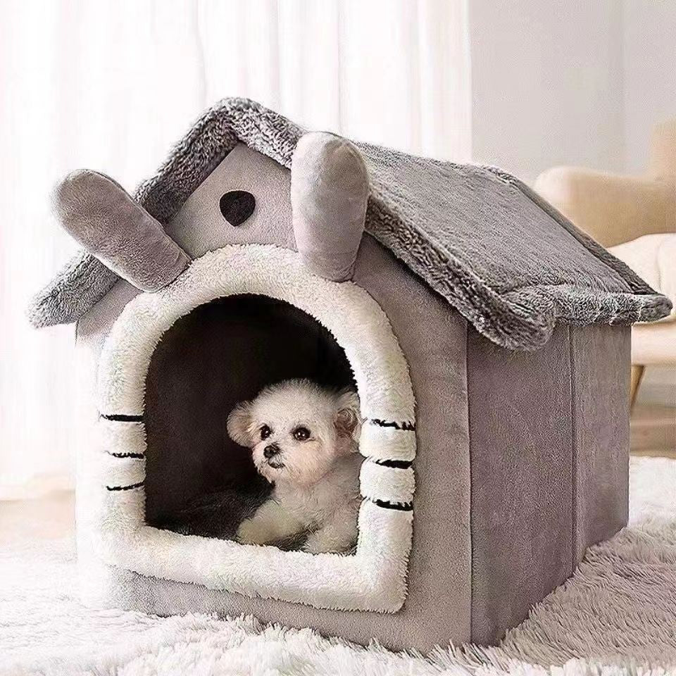 Cama Casinha Premium para Cães e Gatos – Super Macia e Lavável