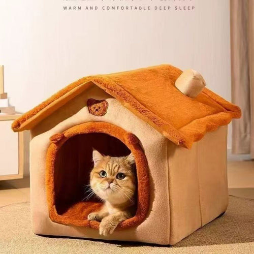 Cama Casinha Premium para Cães e Gatos – Super Macia e Lavável