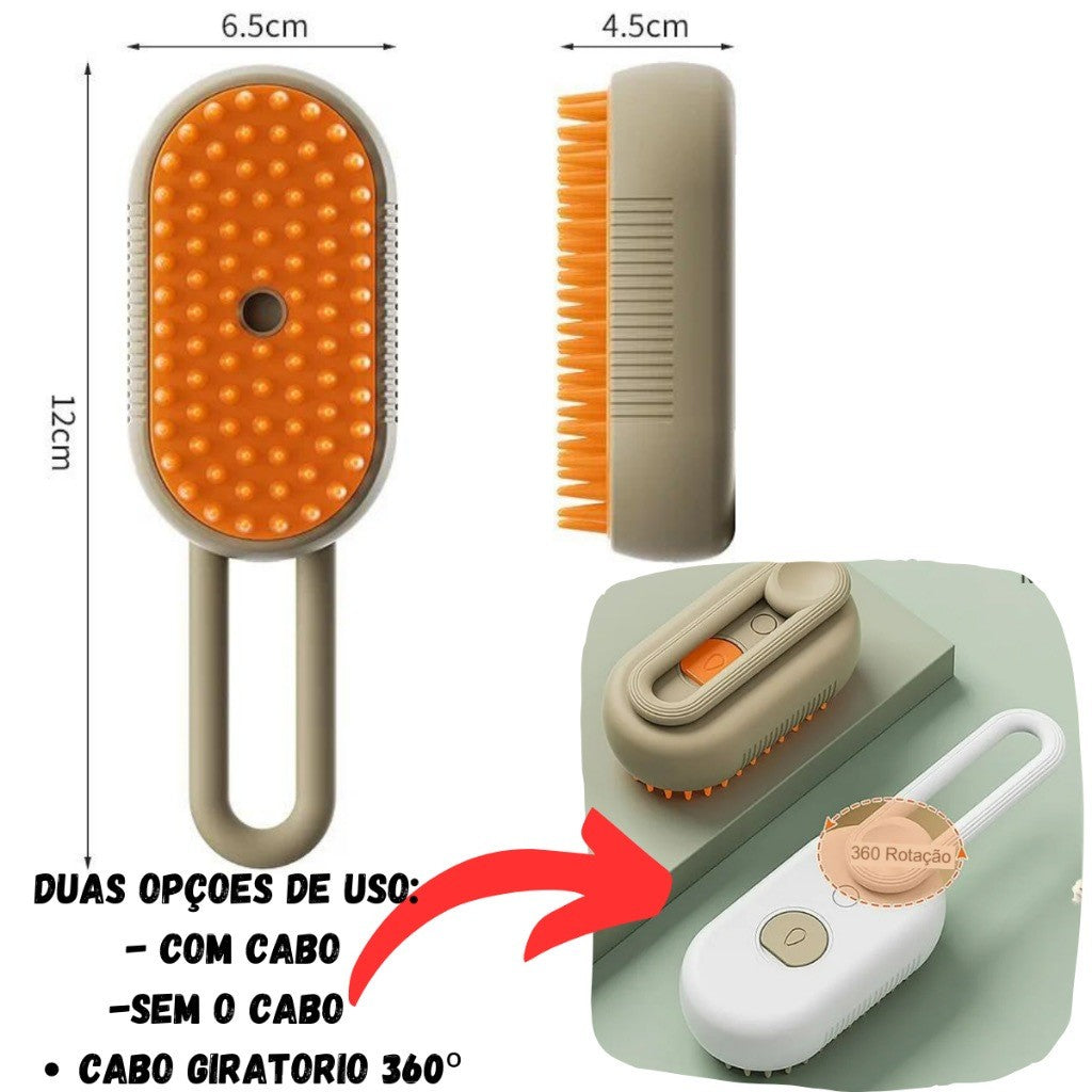 3 Em 1 Escova A Vapor Para Gato/Cachorro