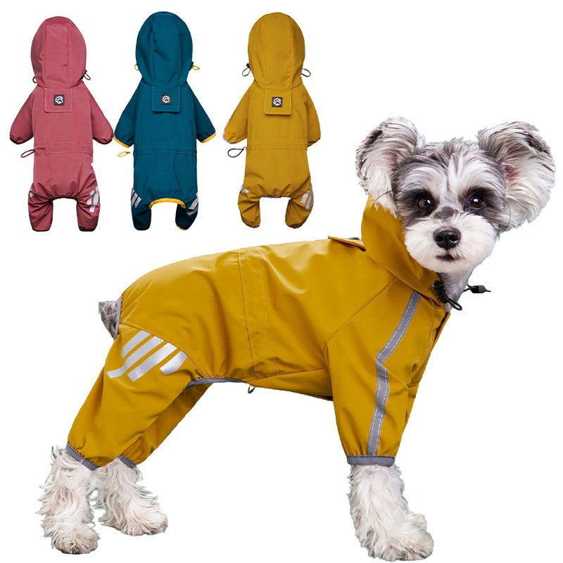 Capa de Chuva Impermeável e Refletiva para Cães