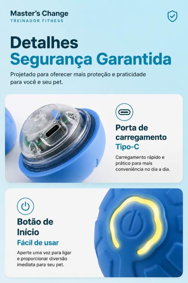 Bola Anti-Tédio Inteligente para Cães e Gatos