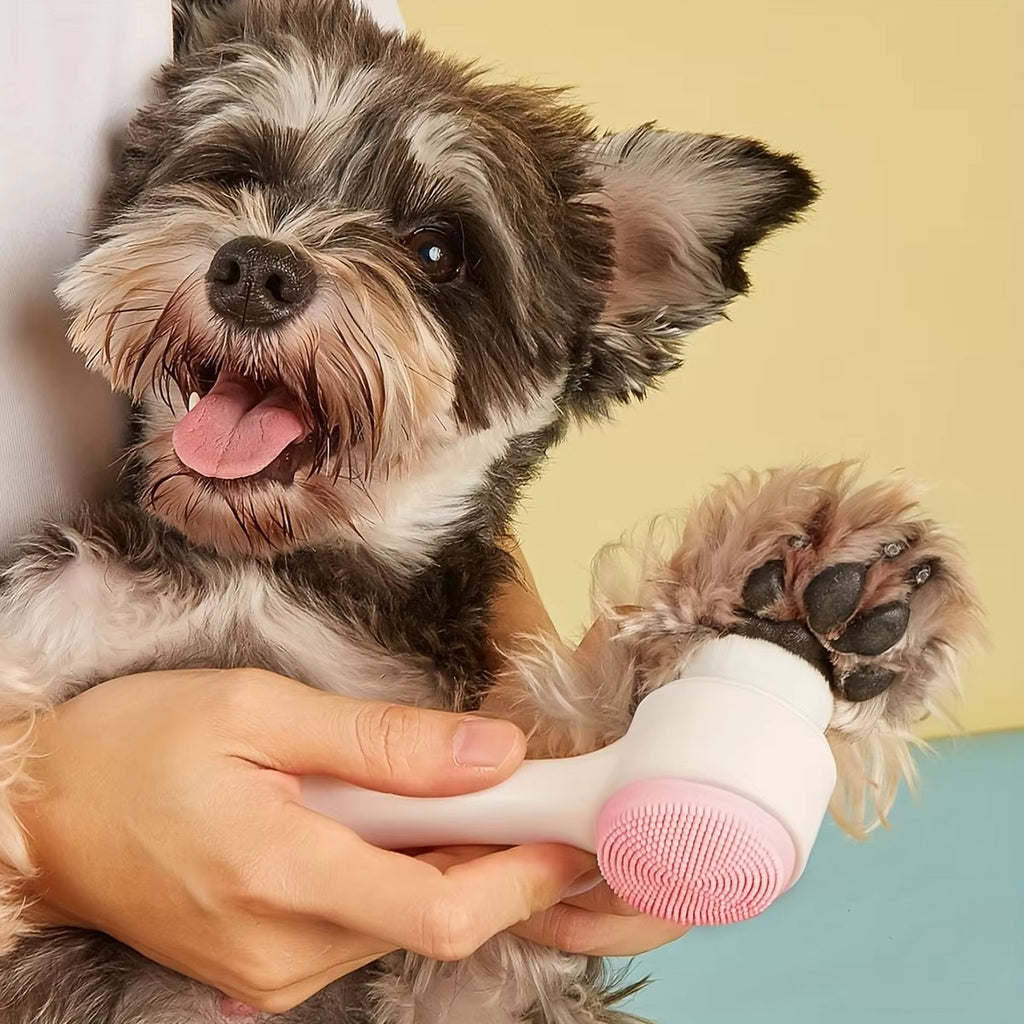 Limpador de patas de animais de estimação de silicone e escova de massagem