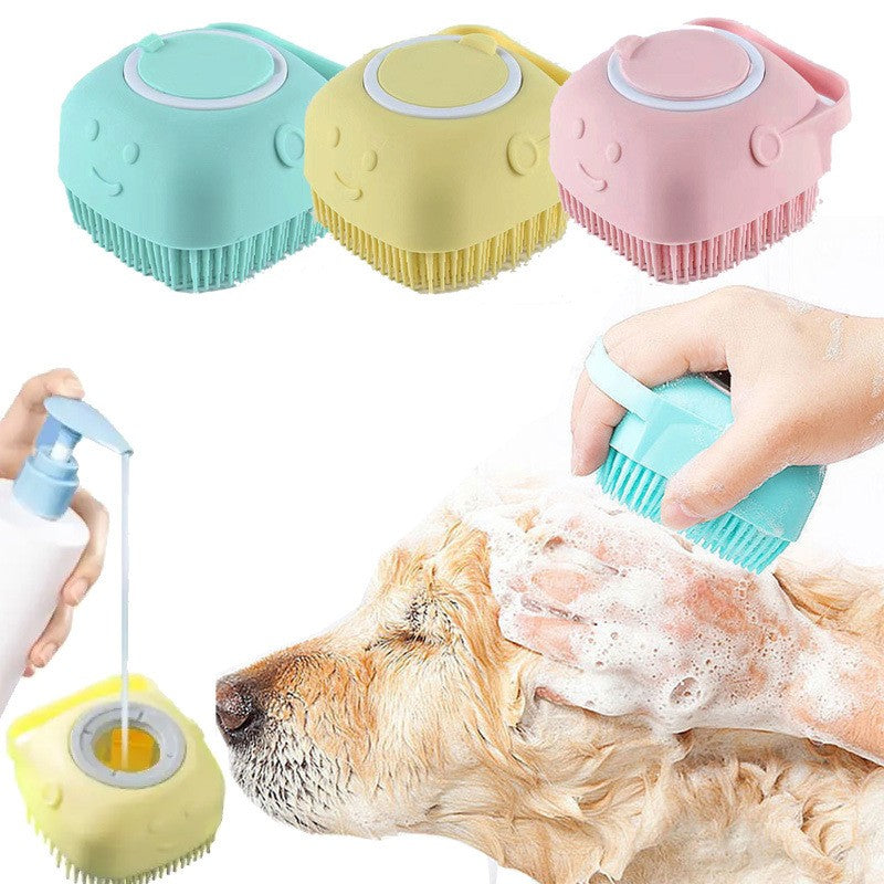 Luva de Silicone para Banho Pet com Escova Massageadora para Cães e Gatos