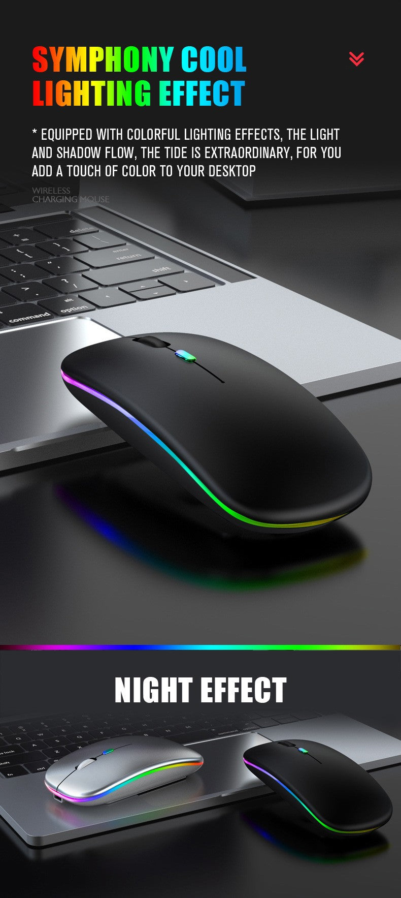 Mouse Sem Fio Bluetooth Recarregável Slim