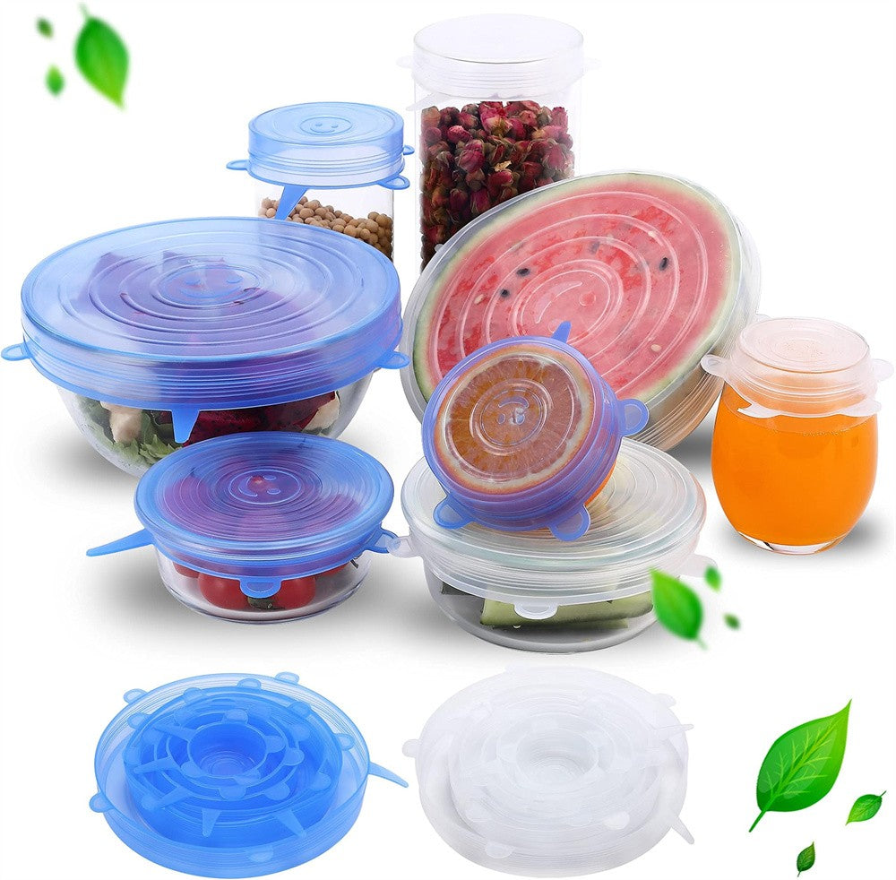 Tampa De Silicone Reutilizável Para Alimentos Kit Com 6 Peças