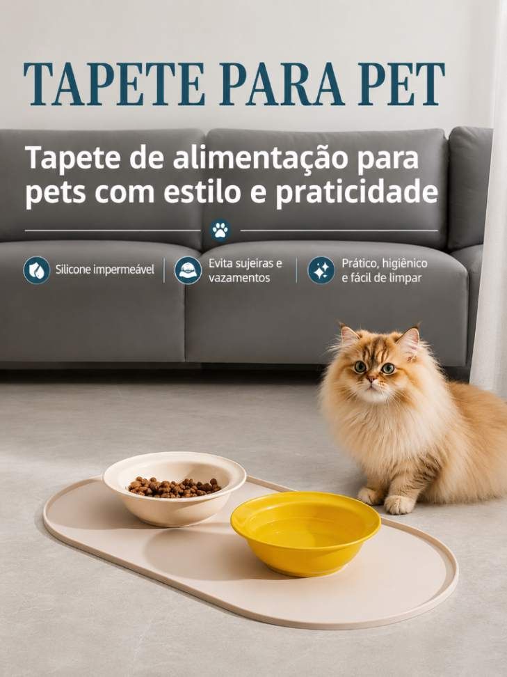 Tapete Impermeável para Ração e Água